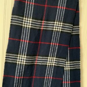 Chic Plaid Scarf in Navy, Red, and White